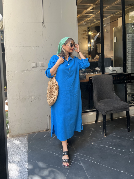 پیراهن مانتو آبی